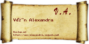 Vén Alexandra névjegykártya